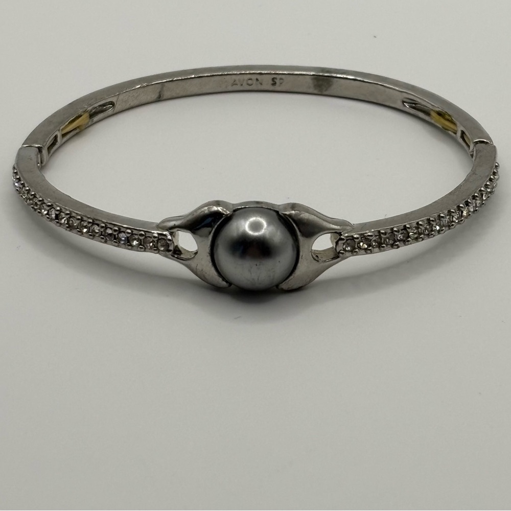 Avon Silver Bracelet with Pearl Accent